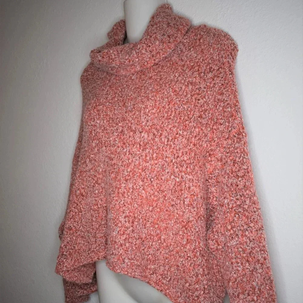 Free People Sweater Cowl Neck Sz XS Crop Slouchy Oversized Boho 70s Retro